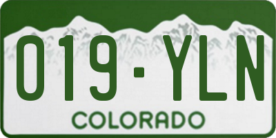 CO license plate 019YLN