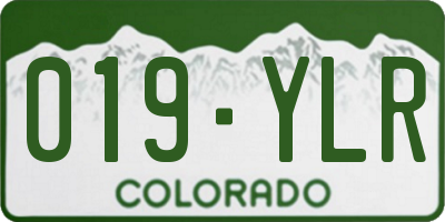 CO license plate 019YLR