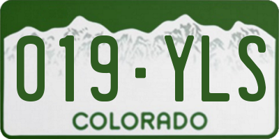 CO license plate 019YLS