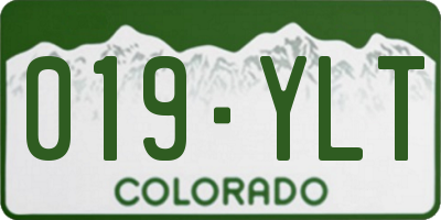 CO license plate 019YLT