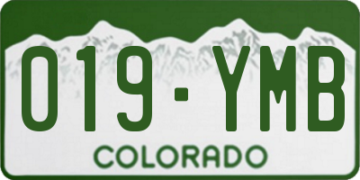 CO license plate 019YMB