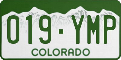 CO license plate 019YMP