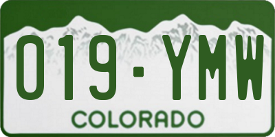 CO license plate 019YMW
