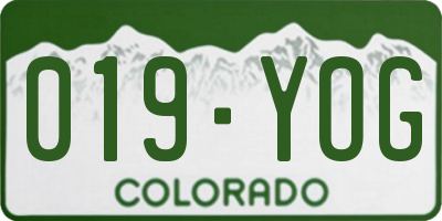 CO license plate 019YOG