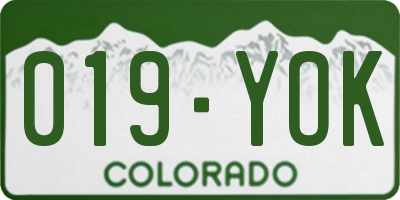 CO license plate 019YOK
