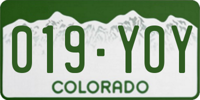 CO license plate 019YOY