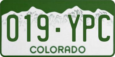 CO license plate 019YPC