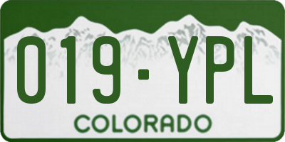 CO license plate 019YPL