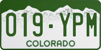 CO license plate 019YPM