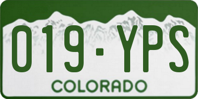 CO license plate 019YPS