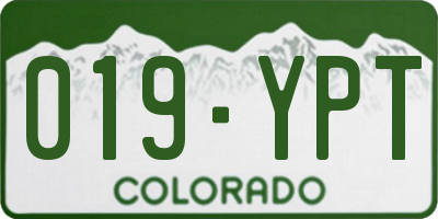 CO license plate 019YPT