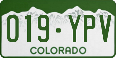 CO license plate 019YPV