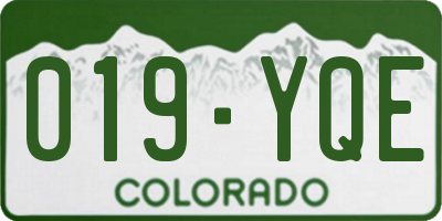 CO license plate 019YQE