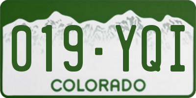 CO license plate 019YQI
