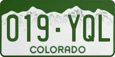 CO license plate 019YQL