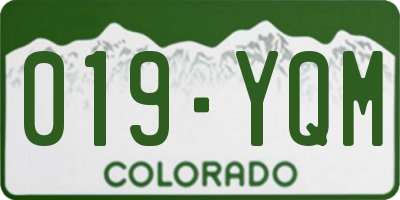 CO license plate 019YQM