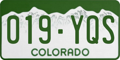 CO license plate 019YQS