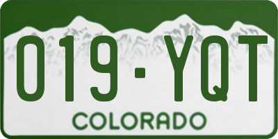 CO license plate 019YQT
