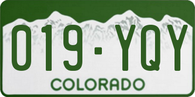 CO license plate 019YQY