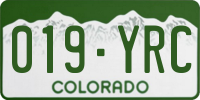 CO license plate 019YRC