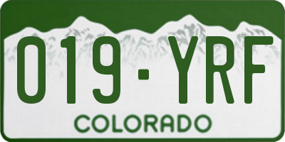 CO license plate 019YRF