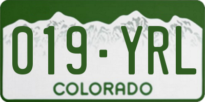 CO license plate 019YRL