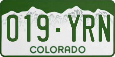 CO license plate 019YRN