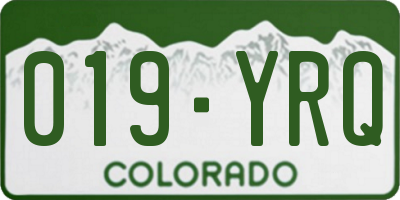 CO license plate 019YRQ
