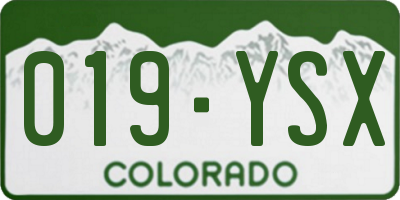 CO license plate 019YSX