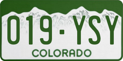 CO license plate 019YSY
