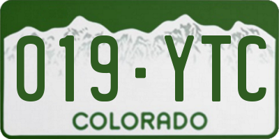 CO license plate 019YTC