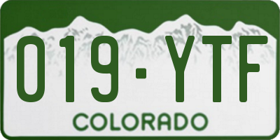 CO license plate 019YTF