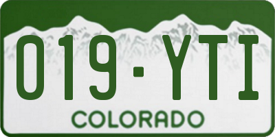 CO license plate 019YTI