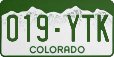 CO license plate 019YTK