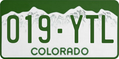 CO license plate 019YTL