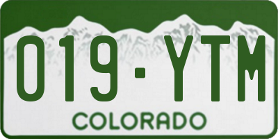 CO license plate 019YTM