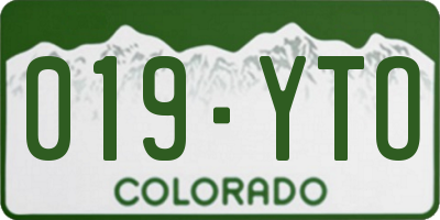 CO license plate 019YTO