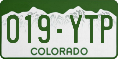 CO license plate 019YTP