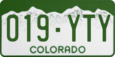 CO license plate 019YTY