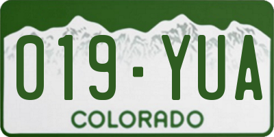 CO license plate 019YUA