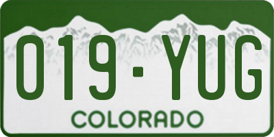 CO license plate 019YUG