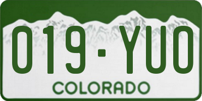 CO license plate 019YUO