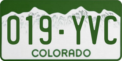 CO license plate 019YVC