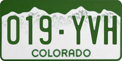 CO license plate 019YVH