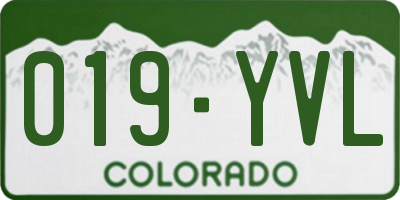 CO license plate 019YVL