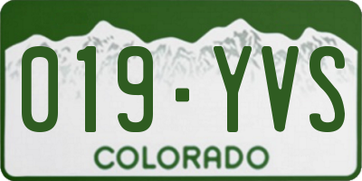 CO license plate 019YVS