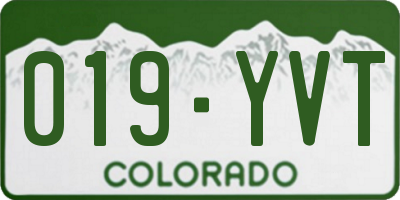 CO license plate 019YVT