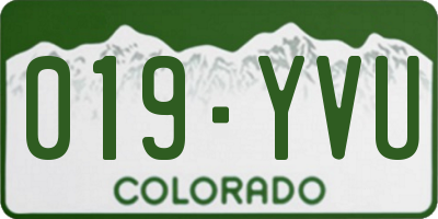 CO license plate 019YVU