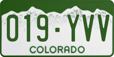 CO license plate 019YVV