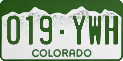 CO license plate 019YWH